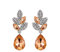 EVER FAITH Strass Kristall Hochzeit Floral Leaf Teardrop Durchbohrte Ohrringe Champagner Farbe