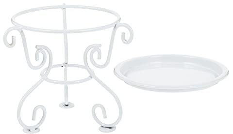 Happyyami Support De Pot De Fleur Étagère Pour Pot De Fleur Creux Planteur Support De Jardinière En Métal De De Pépinière Blanche Plante En Parterre De rs Le Fer