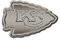 Rico Industries NFL Kansas City Chiefs Antik Emblem für Auto, LKW, SUV - Nickel-Finish