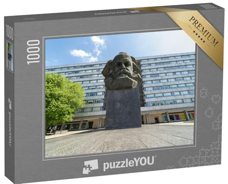 puzzleYOU: Puzzle 1000 Teile „Denkmal von Karl Marx, Chemnitz, Deutschland“ – aus der Puzzle-Kollektion Chemnitz