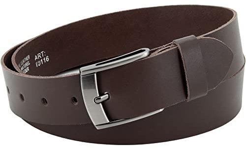 Vascavi Ledergürtel, 4 cm breit, Echtes Leder, Unisex Gürtel für Damen und Herren, MADE IN GERMANY, AM531-SL-Dunkelbraun-95
