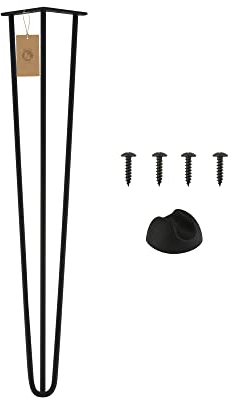 Pied de Table en Épingle à Cheveux, Ensemble de Pieds de Table en Épingle 1 PCS, Pied À Cheveux Acier avec 3 Tiges Robustes, Pieds de Meubles 4 couleurs | 80 cm - 3 traverses - Tabouret de bar