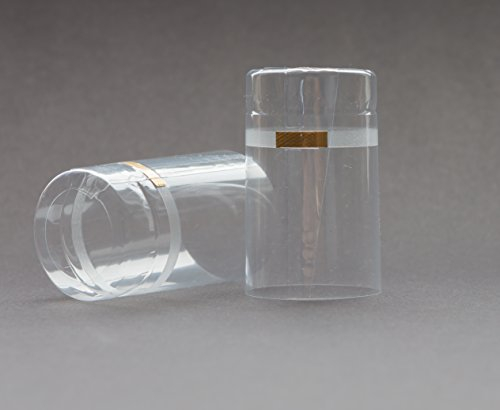 AE-GLAS : Capsules rétractables transparentes avec bande déchirable (⌀ = 32,5 mm/longueur = 55 mm) pour bouchons de bouteille (75 pièces)