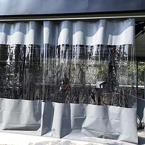 Pxzybd Outdoor Curtains,0.3mm Clear Waterproof Pvc Tarpaulin Side Panels,Pergola Patio Balcony Porch Gazebo Rain Curtain,Transparent Tarp With Eyelets,Tear Resistant Tarpaulin,W×H-3×2.2m(9.8 * 7.2ft)