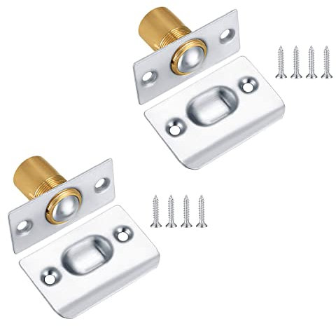 2 Pieces Closet Door Ball Catches with Screws, Adjustable Roller Ball Latches for Home Internal Doors Kitchen Closet Wardrobe Door Cabinet Cupboard