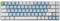 Qisan Mechanical Wireless Keyboard - 60% Mini Design, 68 Keys, US Layout, Blue Switch | Bluetooth Gaming Accessories - White and Blue