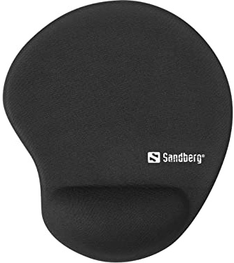 Sandberg Gel Mouse Mat Wrist Rest Bulk Gel Mouse Mat Wrist Rest Bulk, 820-98 (Gel Mousepad Wrist Rest Bulk, Black, Monotone, Wrist Rest, Non-Slip Base)