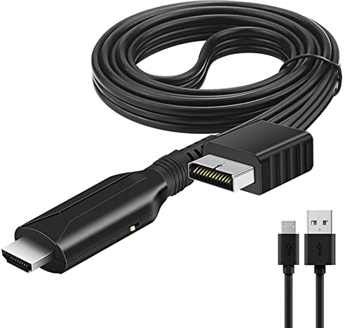 PS2 zu HDMI Adapterkabel, 100cm/39.3in HDMI Kabel für PS1 PS2 Spielkonsole Videokonverterkabel, Plug and Play, Ausgabe von Sound und Video