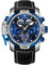 REEF TIGER High-End leuchtende Sport Automatikuhr Spinne Zifferblatt mit Jahr Monat Ewiger Kalender Leder Mechanische Uhren RGA3532SP (RGA3532SP-YLLB)