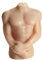 Dekohelden24 Hochwertige Kerze aus Sojawachs als Männerkörper, Mars-Figur, Nude-Farben, Größe: L/B/H ca. 6 x 9 x 12 cm