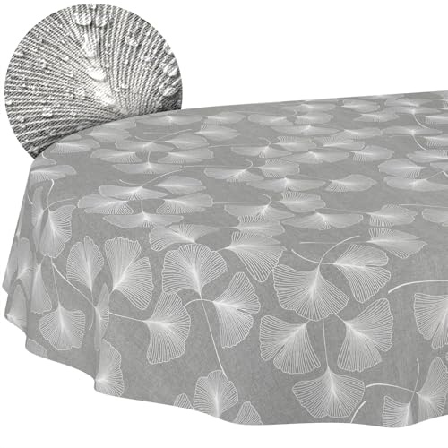 ANRO Tischdecke abwaschbar Pusteblume oval 240x140 cm Gartentischdecke | Tischwäsche aus beschichtetem Stoff – schmutz- & wasserabweisend, pflegeleicht – waschbar bei 30 °C