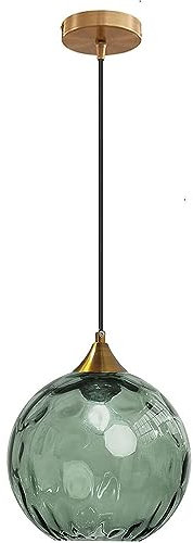 KlkrzJwy Globe Suspension en Verre Moderne Bronze Or Titulaire avec Boule De Verre De Couleur Lampe Suspendue Réglable Décoration Intérieure Suspendue Salon Luminaire pour Cuisine Island
