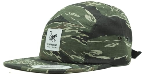 Verstellbare Strapback-Kappe – klassische Jockey Cap – Baseballkappe für Herren/Damen mit 5 Paneelen, Camouflage, One size