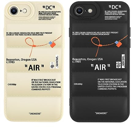 nurkorki 2 Stück Puffer Handyhülle für iPhone X XS Hülle 5,8,Hot Off Sports Shoes White or Black Label Case Weiche Silikon Stoßfeste Stoßstange Handyhülle für Jungen Mädchen Frauen Cooles Design