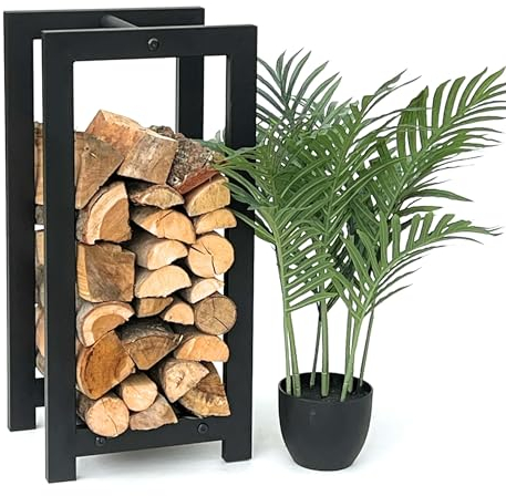 DanDiBo Kaminholzregal Innen Metall Schwarz Stehend Kaminholzständer 96467 Kaminholzhalter Brennholzregal Feuerholzregal