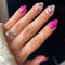 24pcs French False Nails Short - Almond Press on Nails - Full Cover Acrylic Fake Nails - False Nails With Glue Stick on Nails for Women and Girls Nail Art (Purple Butterfly Style)