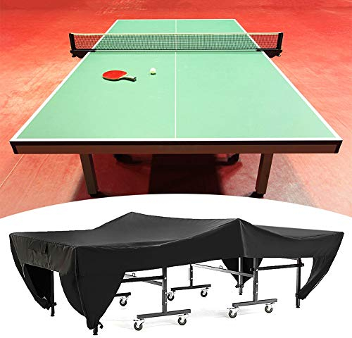 Tischtennis Schutzhülle wasserdichte Oxford Polyester Abdeckung, Tischtennistisch Abdeckung 280 x 153 x 73 cm Oxford Gewebe Tischtennisplatte Schutzhülle Wetterfester Wind-, Wasser (schwarz)