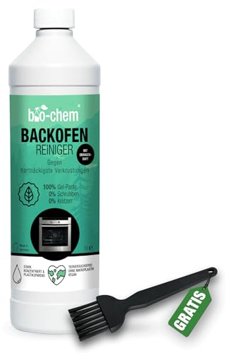 Bio-Chem - Nettoyant four 1L + pinceau - Dégraissant auto-nettoyant pour four, cuisine, barbecue - Decap four, grille barbecue, insert, cheminée - Nettoyants ménagers