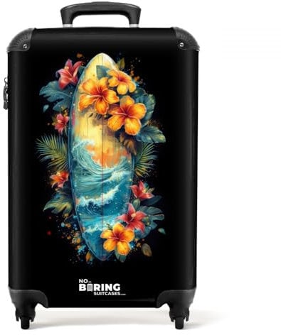 NoBoringSuitcases.com Handgepäck Koffer mit Rollen, Hartschalenkoffer - Mittelgroß mit TSA Schloss, Graffiti-Druck, Reisetasche, Suitcase