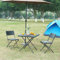 [en.casa] Klapptisch Mark Gartentisch Campingtisch klappbar 78 x 78 x 74 cm quadratisch Picknicktisch Outdoor Rattanoptik, Schwarz