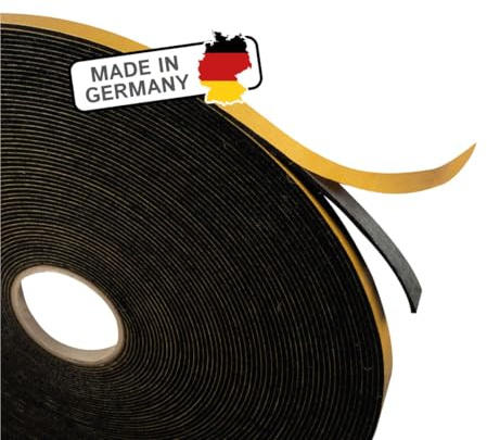 Filzband selbstklebend 5 mm breit, 1,5 mm dick, 5 m lang, schwarz, vielseitiger Filzstreifen - Ideal als Dichtungsband für Fenster und Türen oder als Klapperschutz