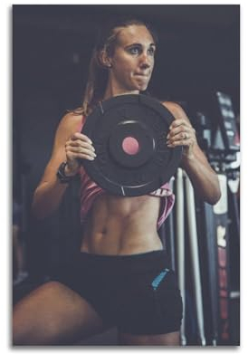 GUOYIN Fitness-Workout-Poster, Frau, Langhantel-Training, dekorative Leinwand, Familie, Schlafzimmer, Kunstwerk, Bild, Gemälde, 30 x 45 cm