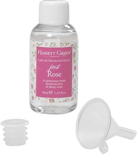 Hassett Green London - Just Rose - Car Air Freshener Refill 50ml Bottle - Suitable for Refilling Wooden Top, Board & Felt Pad Car Fresheners