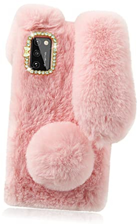 Outanaya Handy Telefon Kreativ Bezaubernd Beschützer Plüsch Warme Schale Rosa Hülle Winter Kompatibel Mit