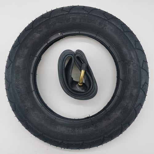 Duro 1X Reifen 10 Zoll + AV-Schlauch abgewinkeltes Ventil | 10 x 2 | ETRTO 54-152 | Schwarz Decke Mantel Schlauch Kinderwagen Fahrrad Buggy Roller Dreirad Autoventil Schrader