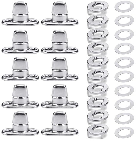 Dzxin Turnbutton Twist Fastener, 10 Sets Canvas Twist Lock Fasteners, Bag Clasps and Closures Supplies for Bags Making,Twist Locks for Boat Canopy Canvas Cove