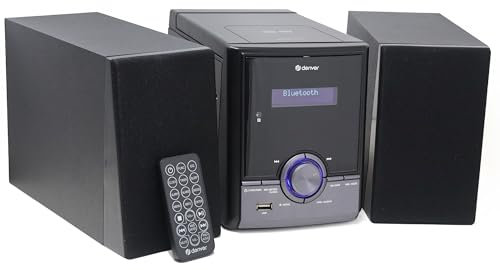Denver MDA-285 - Lettore CD per mini impianto HiFi, radio DAB con lettore CD, sistema musicale Hi Fi con sistema stereo Bluetooth, USB e telecomando