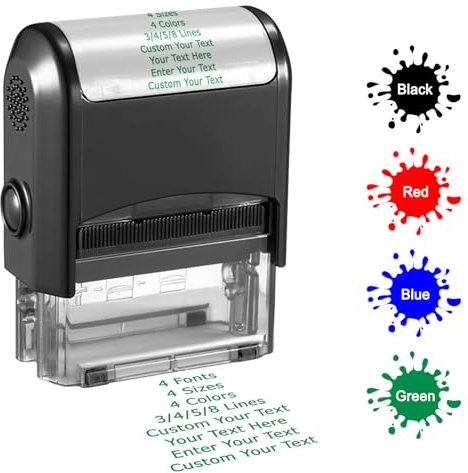 Personalisierter Stempel,selbstfärbender,Adress stempel, individueller Gummi-Rücksendeadress-Stempel für Geschäft, mit Namensunterschrift, 3/4/5/8 Zeilen, 75 x 38mm