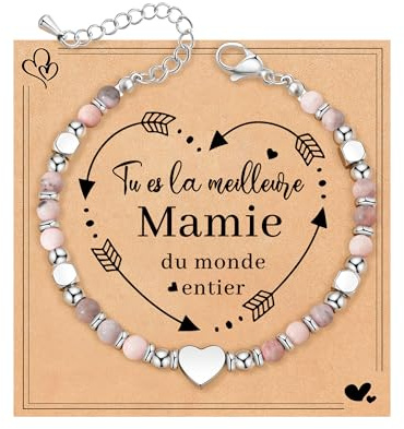 MANVEN Cadeau Femme Fille Maman Mamie Sœur Amie Bracelet Pierre Naturelle | Anniversaire Noel Saint Valentin Cadeau Original pour de l'amitié Niece