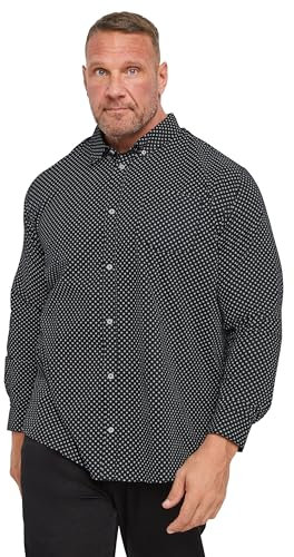 BadRhino Big & Tall Geometric Print Party Shirt - Men's - Plus Size Curve Black
