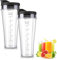 Vasos de repuesto de 24 onzas con tapa abatible para licuadora Ninja. Paquete de 2 piezas de repuesto para licuadora Ninja NC300UK BN750UK BN800UK BN495UK CB350UK CB150UK CB100UK, Hushtong