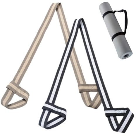 XURJUMI 2 Stück Tragegurt Yogamatte aus Baumwolle, Verstellbare Yogamatten-Carrying Strap für alle Yogamatten Größen, Elastisch Yoga Gurt für Pilates,Dehnen und Fitness (Yogamatte nicht enthalten)