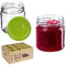KADAX Petits pots de conserve 200 ml, fi66 mm, mini pots à miel et épices, bocaux hermétiques, bocaux à conserves, verres, bocaux à conserves, verres ronds (vert clair, lot de 50)