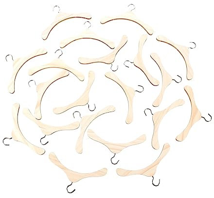 TOBBOMEY 20st Bjd Puppen Aufhänger Babyspielzeug Puppen Kleiderbügel Miniatur Kleiderbügel Für Neugeborene Mini-aufhänger Für Kekse Puppenkommode -kleiderbügel Hölzern Light Brown