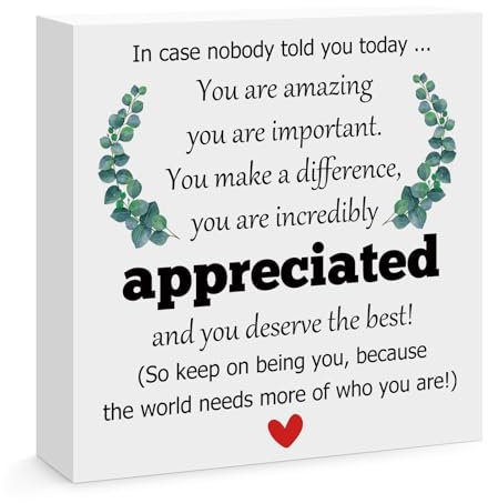 Inspirational Gifts for Women Men Thank You Gifts for Friends Coworker Family Encouragement Motivational Desk Sign Decor Home Office Desk Decor Wooden Box Sign Shelf Table Decorations