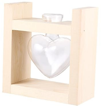 IMIKEYA 1stück Herzvasen Hydroponik Pflanzgefäß Mit Holzrahmen Dekoratives Blumenarrangement Für Zuhause Für Tulpen Rosen Und Mehr Temperaturbeständig Und Pflegeleicht