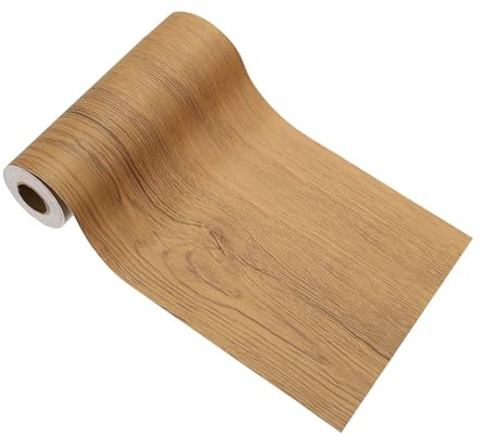 PATIKIL Rotolo Nastro per Riparazioni Effetto Legno 12cm x 10m, Pellicola Adesiva Legno Riparazione Autoadesivo con Texture Realistico per Mobili Armadi Pavimenti e Pareti, Teak Giallo
