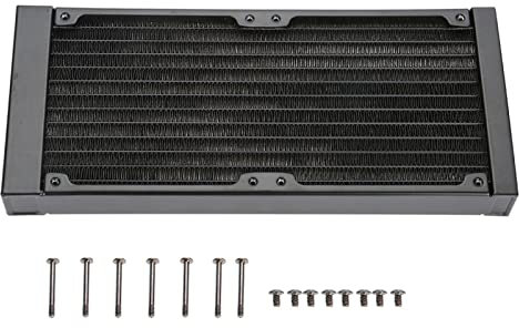 Radiador de refrigeración por agua, 12 tubos, intercambiador de calor para ordenador, G1/4, separador de agua, aluminio líquido, disipador de calor para PC, tubo de radiador con tornillos (240 mm)