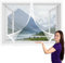Zanzariera per Finestre Scorrevoli 89 x 93 cm Tende Zanzariere con Calamita Pieghevole Totalmente per Porta Finestra Balcone Soggiorno, Bianco