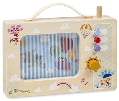 Lilliputiens – Musikbox aus Holz Joe der Drache – Musikspielzeug für Babys ab 10 Monaten – Melodie Fly Me to the Moon – REGT das Sehvermögen und die musikalische Entwicklung an – 24 cm - 83635