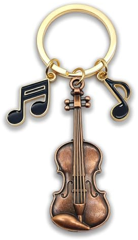 Zynara Glücksbringer Violine Schlüsselanhänger, Musikliebhaber Geschenk | Geschenke für Geiger,Glücksbringer Auto Schlüsselanhänger für Frauen,Weihnachtsgeschenke,Geschenk zur Einschulung