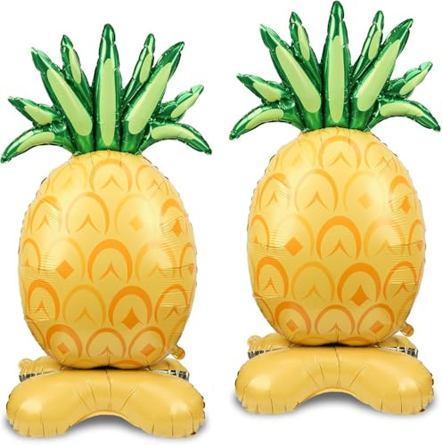 Catelves 2 Stück Aufblasbare Ananas (150x75 cm) – Große Ananas Luftballons aus Alufolie für Hawaii Deko, Beach Deko, Sommerdeko, Tropische Karibik & Sommerparty
