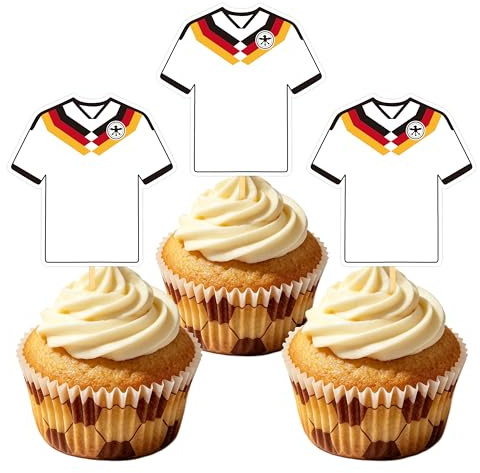 24 Stück Fußball WM 2026 Deko Cupcake Toppers, WM 2026 Trikot Tortendeko Fussball, WM Trikot Soccer Sport Tortenaufleger für Fussball Geburtstag Deko, Fußball Fan, Geburtstag Party Junge (DE)