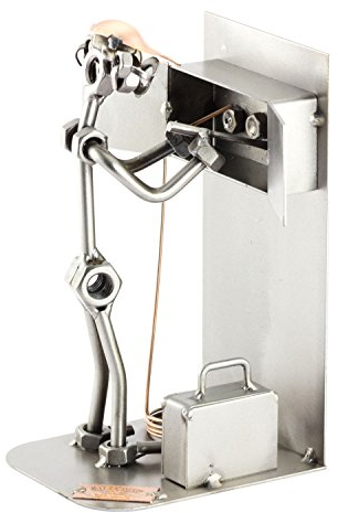 Steelman24 I Schraubenmännchen Elektriker I Made in Germany I Handarbeit I Geschenkidee I Stahlfigur I Metallfigur I Metallmännchen