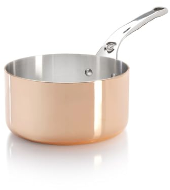 De Buyer 6406.14 - Casseruola in rame e acciaio inox, spessore 2 mm, Diametro: 20 cm