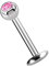 Modern Nature Piercingschmuck Titan Labret Lippenstecker 4 mm Platte in 1,2 x 5 mm + Kugel mit Stein in rosa